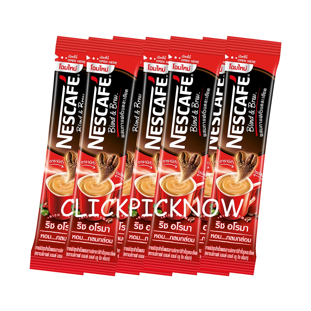 กาแฟ เนสกาแฟ  กาแฟปรุงสำเร็จชนิดผง เบลนด์แอนด์บรู ริช อโรมา 60ซองx17กรัม Nescafe Coffee Rich Aroma