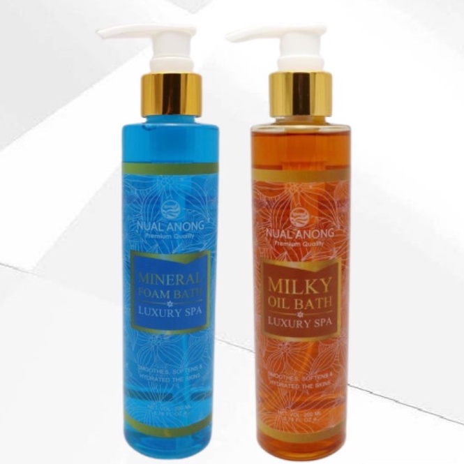 แท้|ส่งไว นวลอนงค์ มิลค์กี้ออย/มินเนอรัล โฟม บาธ 200 มล.Nual Anong Milky Oil/Mineral Foam Bath 200 ml. ริชชี่ริชบิวตี้