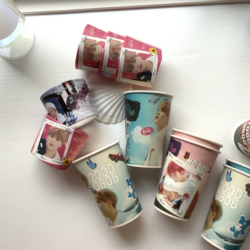 อ่าน DESCRIPTION! HAECHAN CUP HOLDER NCT PHOTOCARD SET BIRTHDAY EVENT FANMADE KOREA