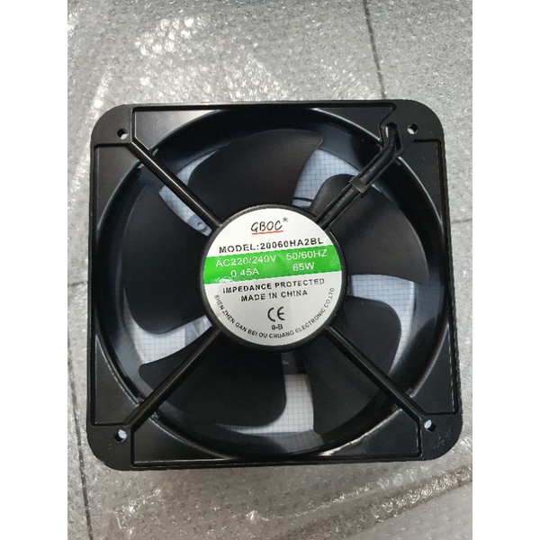 พัดลม 8นิ้ว 200×200×60mm model:20060HA2BL แพ็คอย่างดี