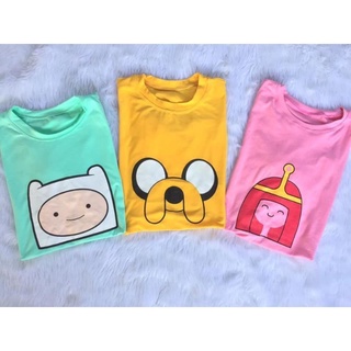 เสื้อคู่ เสื้อยืดสีขาวผู้ชาย ADVENTURE TIME เสื้อยืดปรับแต่งคําสั่ง tees คุณภาพสูง unisex lz1 Tee