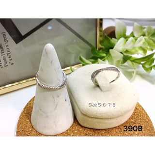 แหวนเพชรรอบนิ้ว Cross Ring ไซส์ 5-6-7-8 ราคา 390฿ #แหวนเพชรรอบนิ้ว #แหวนเพชรcz #czring #แหวนเพชรเม็ดกลม #แหวนเพชร