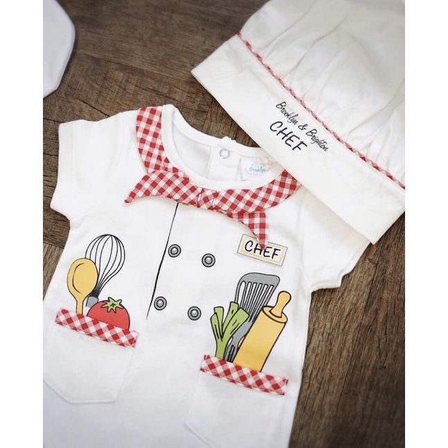 Brooklyn and Brighton Chef bodysuit baby ชุดเชฟเด็ก