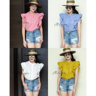 เสื้อคอจีนปักฉลุทั้งตัว