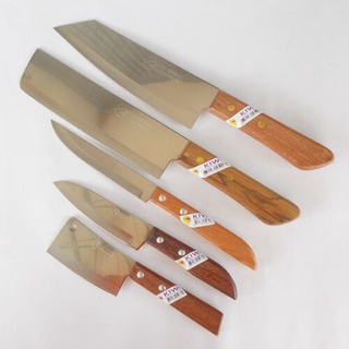 ชุดมีดทำครัวกีวี Kiwi เซ็ต 5 เล่ม no. 504 503 501 172 173 ใบมีสแตนเลสไม่เป็นสนิม Cook Knives set 5 pcs Stainless steel