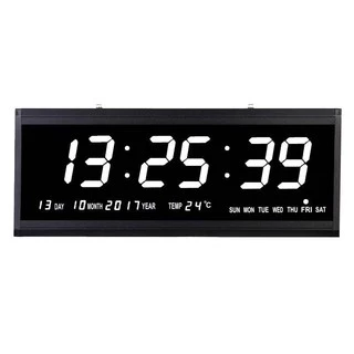 นาฬิกาแขวนผนังดิจิตอล LED รุ่นHB-4819 มี4สี นาฬิกาปฏิทินถาวร 48X18.5X3.5 ซม. พร้อมหัวอแดปเตอร์และUSB พร้อมใช้งาน