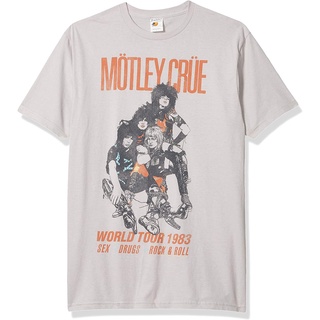 เสื้อยืด พิมพ์ลายวง Motley Crue World Tour 1983 สไตล์วินเทจ