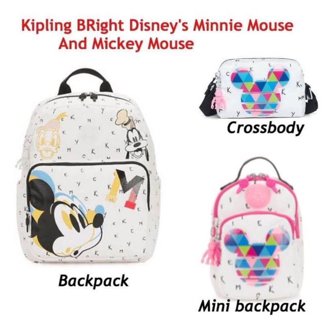 ของเเท้100% Kipling BRight Disney's Minnie Mouse And Mickey Mouse