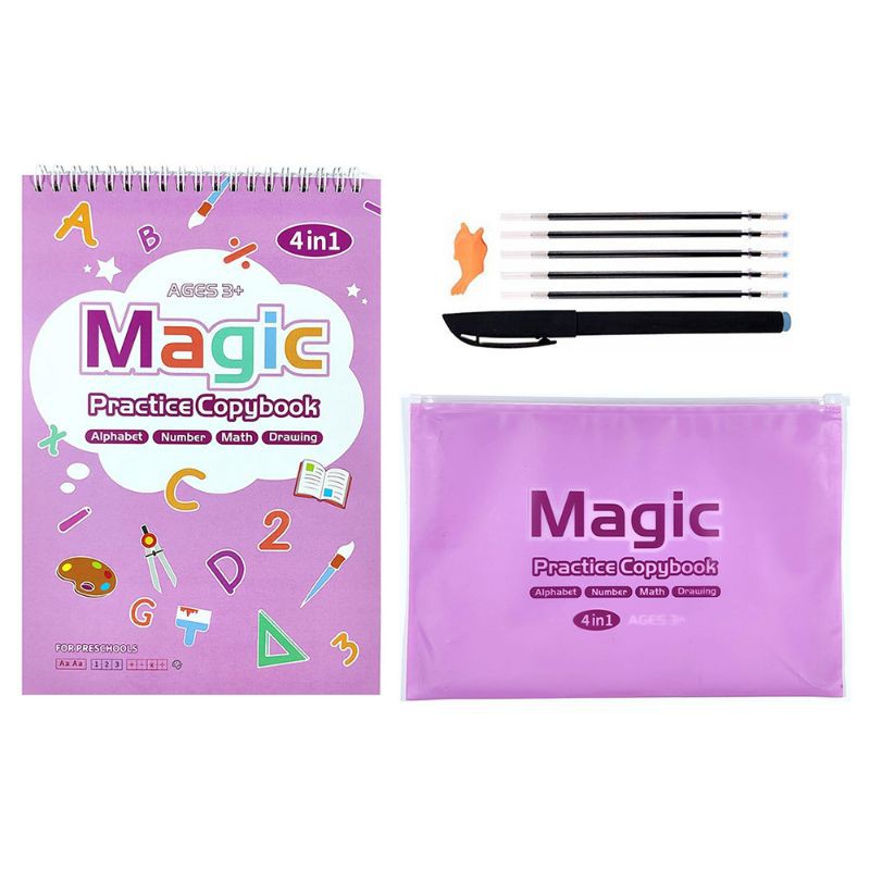 Magic Book สมุดหัดเขียน​4in1 แถม ปากกาหมึกล่องหน
