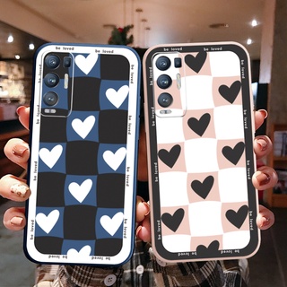 เคสโทรศัพท์มือถือ ลายสก๊อต หัวใจ ขอบสี่เหลี่ยม สําหรับ OPPO Reno6 Z 5G Reno 5 Pro 4 3 Reno2 Z F A95 5G A76 A96 4G