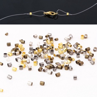 500 ชิ้น / ล็อต ทองแดง ท่อ ปลายจีบ ลูกปัด สําหรับทําเครื่องประดับ DIY สเปเซอร์ ลูกปัด อุปกรณ์ทําด้วยมือ