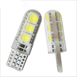 *ส่งจากไทย หลอดไฟหรี่ 6SMD (สีขาว) 5050 ไฟส่องแผนที่ ไฟส่องป้าย รถยนต์ สว่างมาก เคลือบกันนํ้า(ราคา 1หลอด)