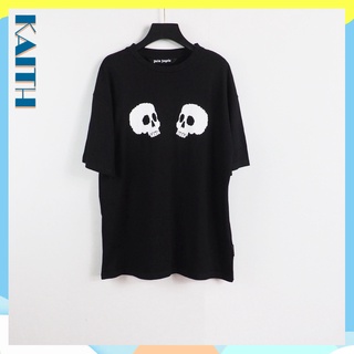 [100% Cotton] พร้อมส่ง เสื้อยืดแขนสั้น ผ้าฝ้าย พิมพ์ลายหัวกะโหลก ขนาดใหญ่ สไตล์ฮิปฮอป สําหรับผู้ชาย