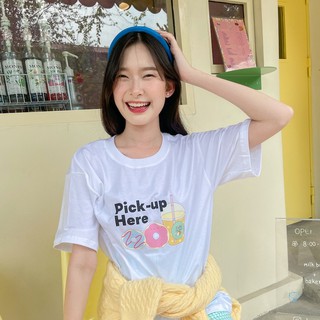 Live85# เสื้อคัตตอล มีหลายสี “Pick up” สไตล์เกาหลี Dream Big Tshirt โอเวอร์ไซน์ สาวอวบใส่ได้ พร้อมส่ง คอกลม ผ้านุ่ม