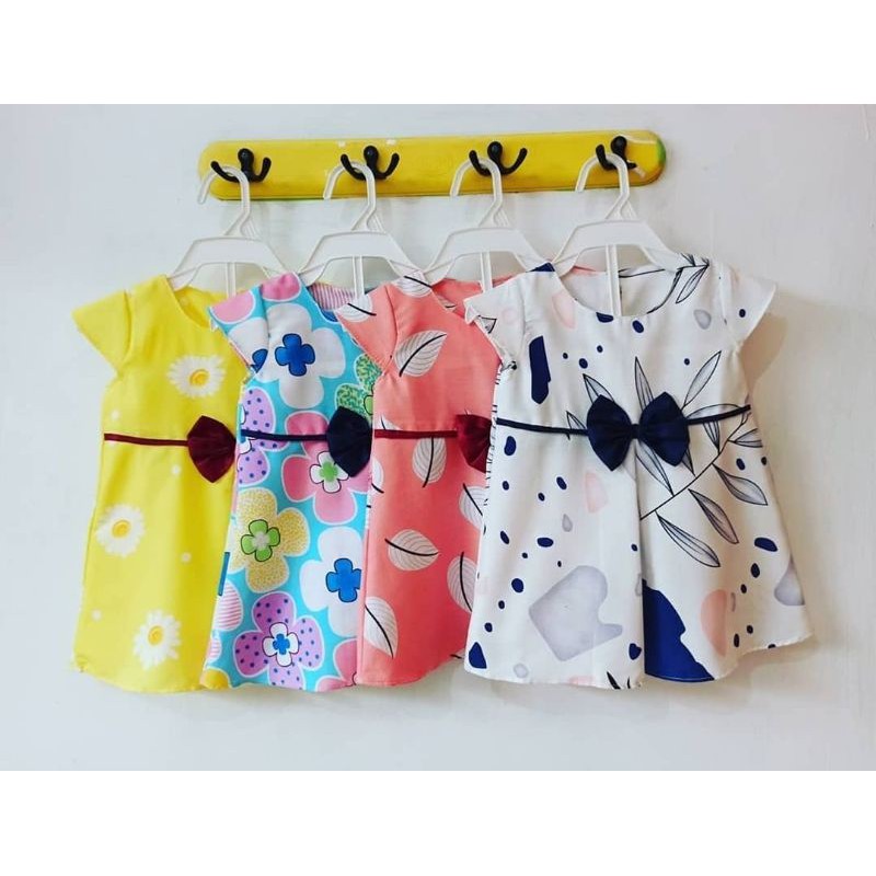 3M-2 YEAR OLD GIRLS MINI DRESS WITH RIBBON MODEL [DRSGL0001]