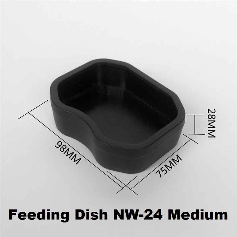 Escape Proof NOMOY NW-24 Black B Medium 9.7x7.5x2.8 ซม.จานน้ําสัตว์เลื้อยคลานหนอนจาน Hongkong Caterp