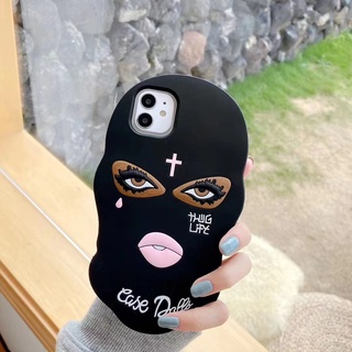 เคสโทรศัพท์มือถือ ยางซิลิโคนนิ่ม ลายหน้ากาก สําหรับ Iphone 11proMax xs xr 6s 7 8plus 12mini
