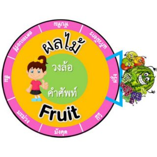 สื่อการสอนหมุนมือ ผลไม้ภาษาไทย ผลไม้ภาษาอังกฤษ 🍎🍌🍊🍇🍉🍓🍍