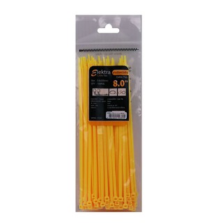 Cable Tire CABLE TIES YELLOW 8 INCHES 200MM ELEKTRA Wiring device Electrical work เคเบิ้ลไทร์ เคเบิ้ลไทร์ ELEKTRA 8 นิ้ว