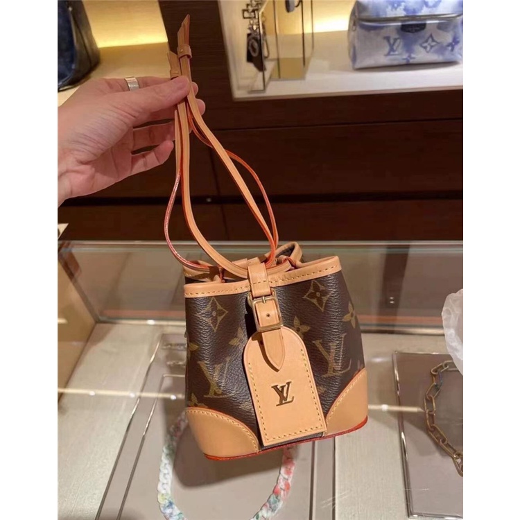 LV Louis Vuitton Noe purse new steamed wheat bag mini bucket shoulder messenger bag กระเป๋าสตรี M57099