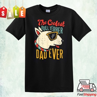 The Coolest Bull Terrier Dad Eer Fathers Dad Owner เสื้อยืดลําลองแฟชั่นสําหรับผู้ชายแขนสั้นคอกลมSize S-5XL