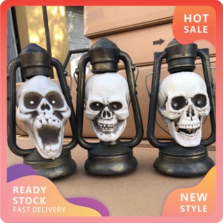 YX-T Halloween Scary Props Skull Head Lantern Haunted House Escape Room Decoration