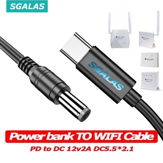 อะแดปเตอร์เชื่อมต่อสายเคเบิล WiFi เป็น DC 12V USB C PD 12V 2A สําหรับโมเด็มเราเตอร์