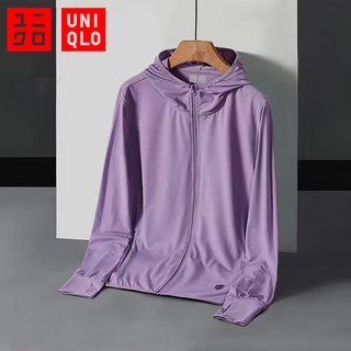 【COD】Uniqlo เสื้อกันหนาวเสื้อคลุมกันแดดเนื้อบางพิเศษระบายอากาศได้ดี แจ็คเก็ตกันแดดที่ระบายอากาศได้และแห้งเร็วเสื้อแจ็คเก็ตแขนยาวป้องกันรังสีอัลตราไวโอเลตกลางแจ้งสำหรับผู้ชาย