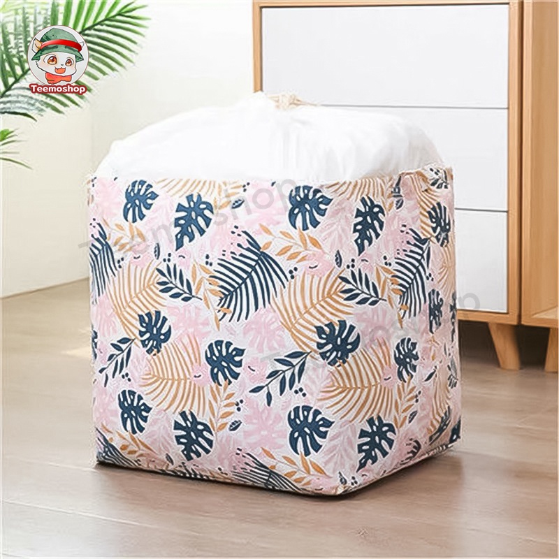 ถุงเก็บของอเนกประสงค์ ตะกร้าผ้า มีเชือกรูด เก็บเสื้อผ้า ผ้านวม การเลือกหลายสี - รูปที่ 3