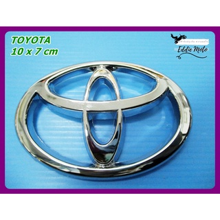 TOYOTA  LOGO "CHROME" EMBLEM (10x7 cm.) STICKER  // โลโก้ โตโยต้า ชุบโครเมี่ยม พร้อมกาวติด สินค้าคุณภาพดี