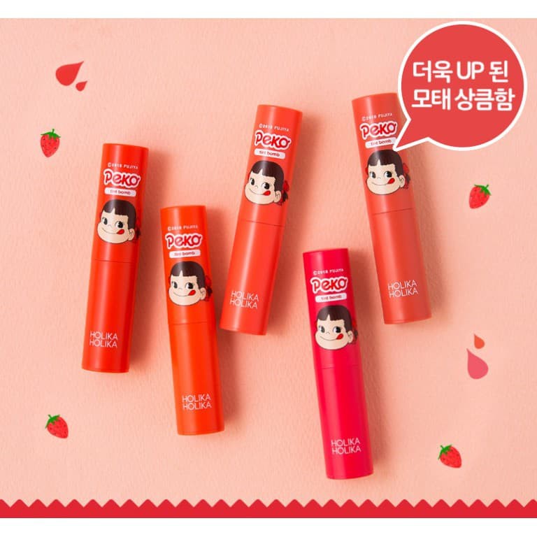 [พร้อมส่ง/ของแท้] Holika Holika x Peko / WaterDrop Tint Bomb ลิปทินท์เป๊โก๊ะ ลิปหยดน้ำ กลิ่นหอมมม รั