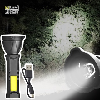 NJLED LIGHT NK-101 ไฟฉายพกพา LED+COB แสงขาว ความสว่าง 2,000 Lumen ชาร์จ USB ได้ ไฟฉายแรงสูง