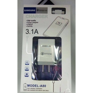 Samsung หัวพร้อมสายชาร์จยก set (ชาร์จเร็ว)Model-A80