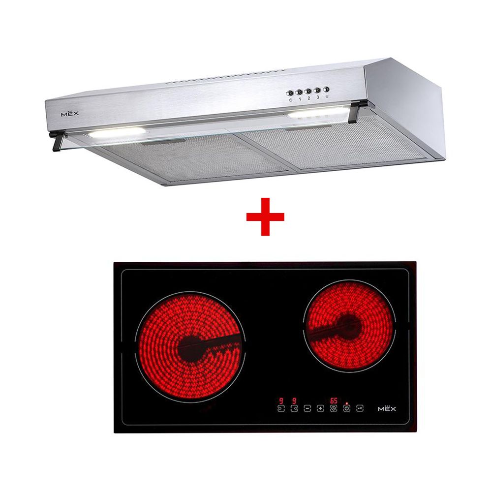 (MEX) HVH632N+2950X60 เตาไฟฟ้าฐานเซรามิก (แนวนอน) + เครื่องดูดควันมาตรฐานสเตนเลส สตีล 60 ซม.