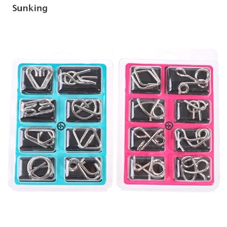 [Sunking] 8Pcs Metal Puzzle IQ Mind Brain Teaser Puzzles Children Adults Interactive Game Hot Sell