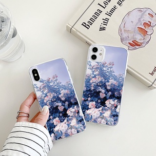 rose flower เคสไอโฟน  iPhone 11 12 13  pro max  พลัส cute 7 8 plus se2020 phone case Xr 14 promax 8 Xs X max เคส นิ่ม