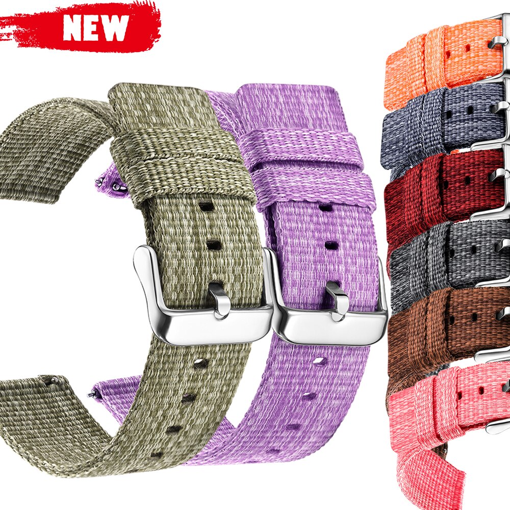 HUAWEI AMAZFIT สายนาฬิกาข้อมือไนล่อน 20 18 22 24 มม . สําหรับ Samsung Galaxy 46 42 มม .