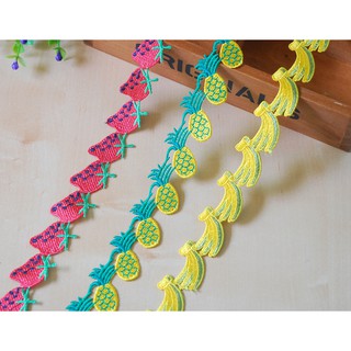 bestprice1920 2 Yards Fruit Banana Lace Trim Ribbon Sewing Crafts ตัดลูกไม้ ริบบิ้นลูกไม้