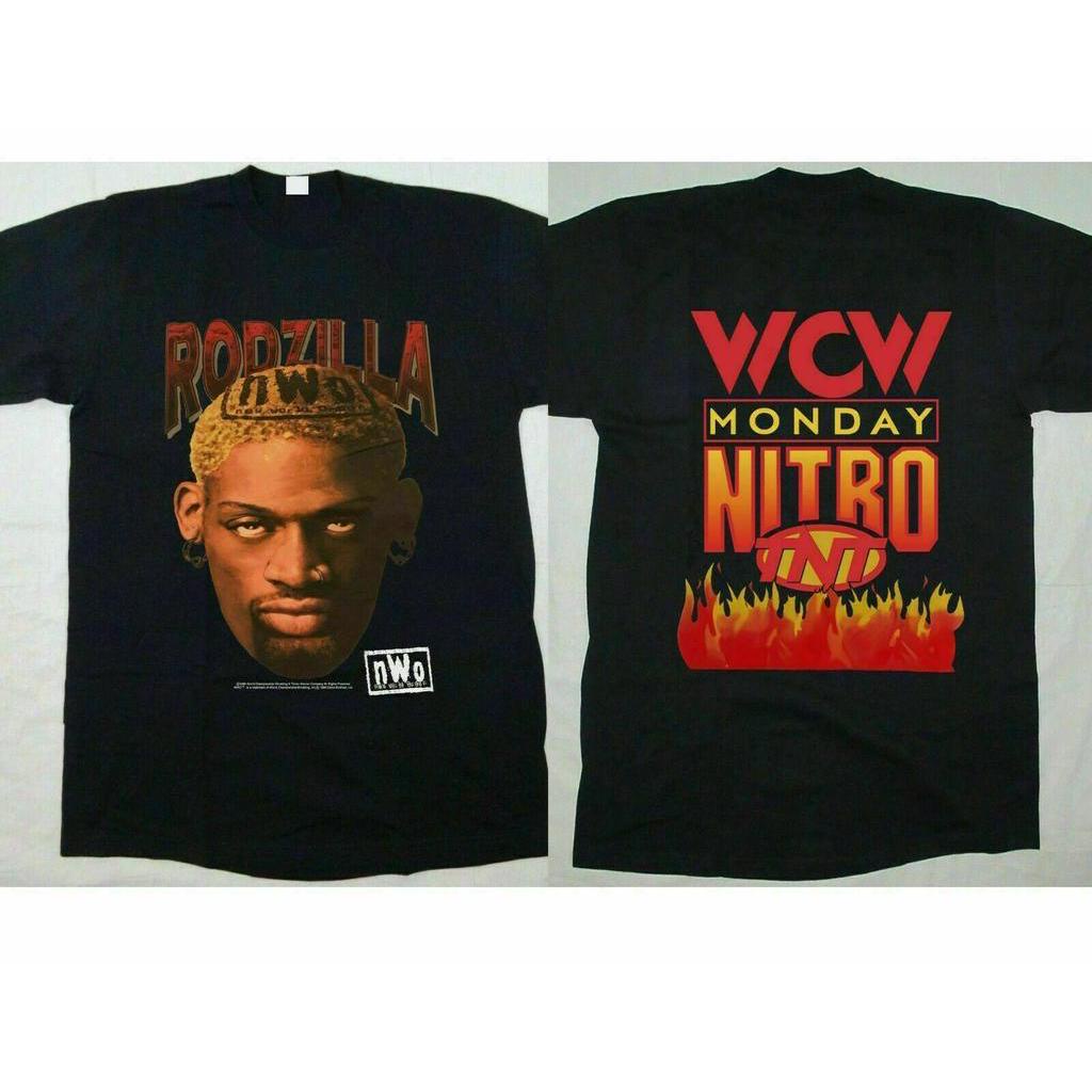 Gildan -   Vintage 90's Rodzilla T-shirt Dennis Rodman nWo WCW wwf wwe black Tee 1998 TNT KAvl