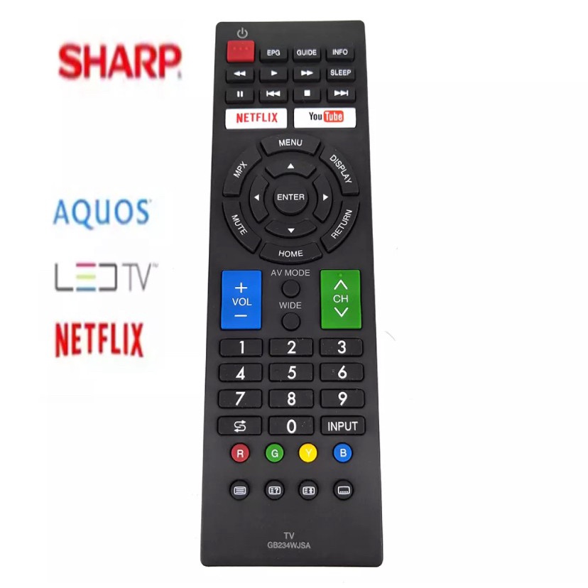 รีโมทสมาร์ททีวี ชาร์ป Sharp รุ่น GB275WJSA [มีปุ่มBROWSER/ปุ่มYOUTUBE