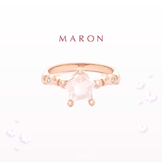 MARON - Little Mythical Stars Ring with Rose Quartz (7.2mm) แหวนพลอยดาว พลอยโรสควอตซ์ เงินแท้925
