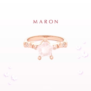 MARON - Little Mythical Stars Ring with Rose Quartz (7.2mm) แหวนพลอยดาว พลอยโรสควอตซ์ เงินแท้925