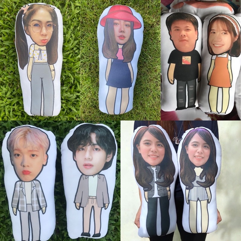 ตุ๊กตาสกรีน หมอนไดคัทหัวตัวการ์ตูน ของขวัญ ตุ๊กตาหน้าคน