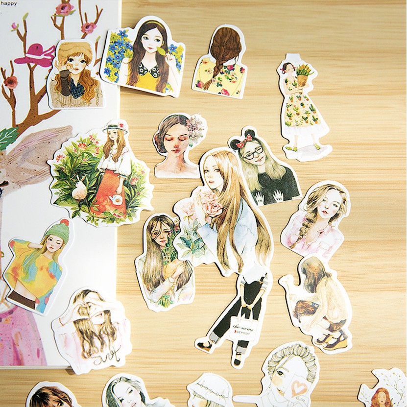 20-40ชิ้นสติ๊กเกอร์ ทําเอง ไดอารี่วางแผนโน๊ตบุ๊คสติ๊กเกอร์น่ารักเครื่องเขียน