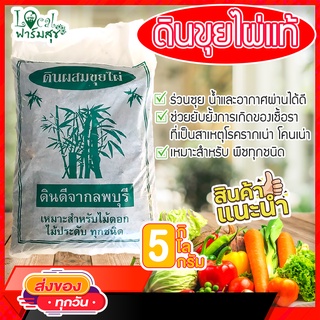 Local ฟาร์มสุข☘ ดินขุยไผ่ 100% ดินปลูกต้นไม้  5 กิโล  ดินปลูกผัก ดินเพาะกล้า ป้องกันโรครากเน่า โคนเน่า มีธาตุอาหารสูง