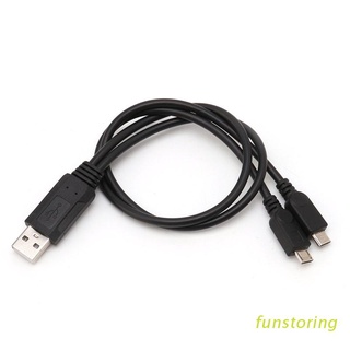 FUN Portable USB Male Universal Micro USB Dual Male Y Adapter Splitter Cable