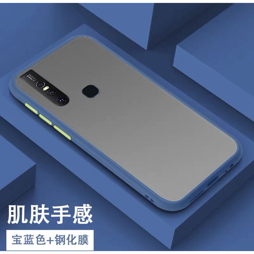 Case Vivo V15 เคสกันกระแทก ปุ่มสีผิวด้าน ขอบนิ่มหลังแข็ง เคสโทรศัพท์ วีโว่ VIVO V15 พร้อมส่ง [ ส่งจา