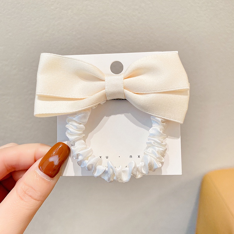 ยางรัดผม ผ้ากํามะหยี่ ประดับโบว์น่ารัก ขนาดเล็ก สีแดง สไตล์เกาหลี สําหรับผู้หญิง - รูปที่ 5