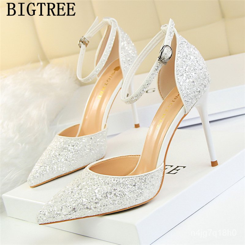 New Arrival 2021 Mary Jane Shoes Glitter Heels Bigtree Shoes Women Pumps  Stiletto Wedding Shoes Bride Red Heels Tacones - n4jg7q18h0 - ThaiPick