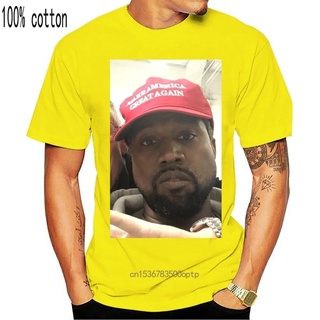 เสื้อยืดผ้าฝ้ายพิมพ์ลายเสื้อยืดลําลอง แขนสั้น พิมพ์ลาย Kanye West Maga Hat Make America Great Again Trump แฟชั่นฤดูร้อน